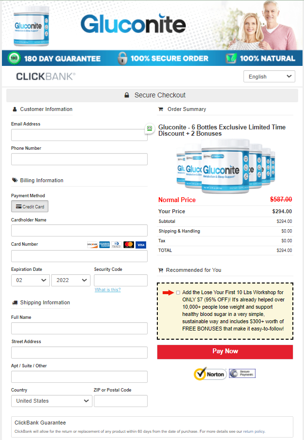 Gluconite - Secure Order Page